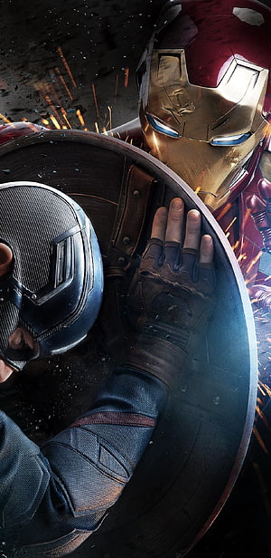 Captain America and Iron Man Face Off in Epic Shield Block Scene from Civil War, Captain America: Civil War . Iron man vs captain HD phone wallpaper