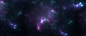 Vibrant Cosmic Nebula with Purple and Teal Star Clusters in Deep Space HD wallpaper