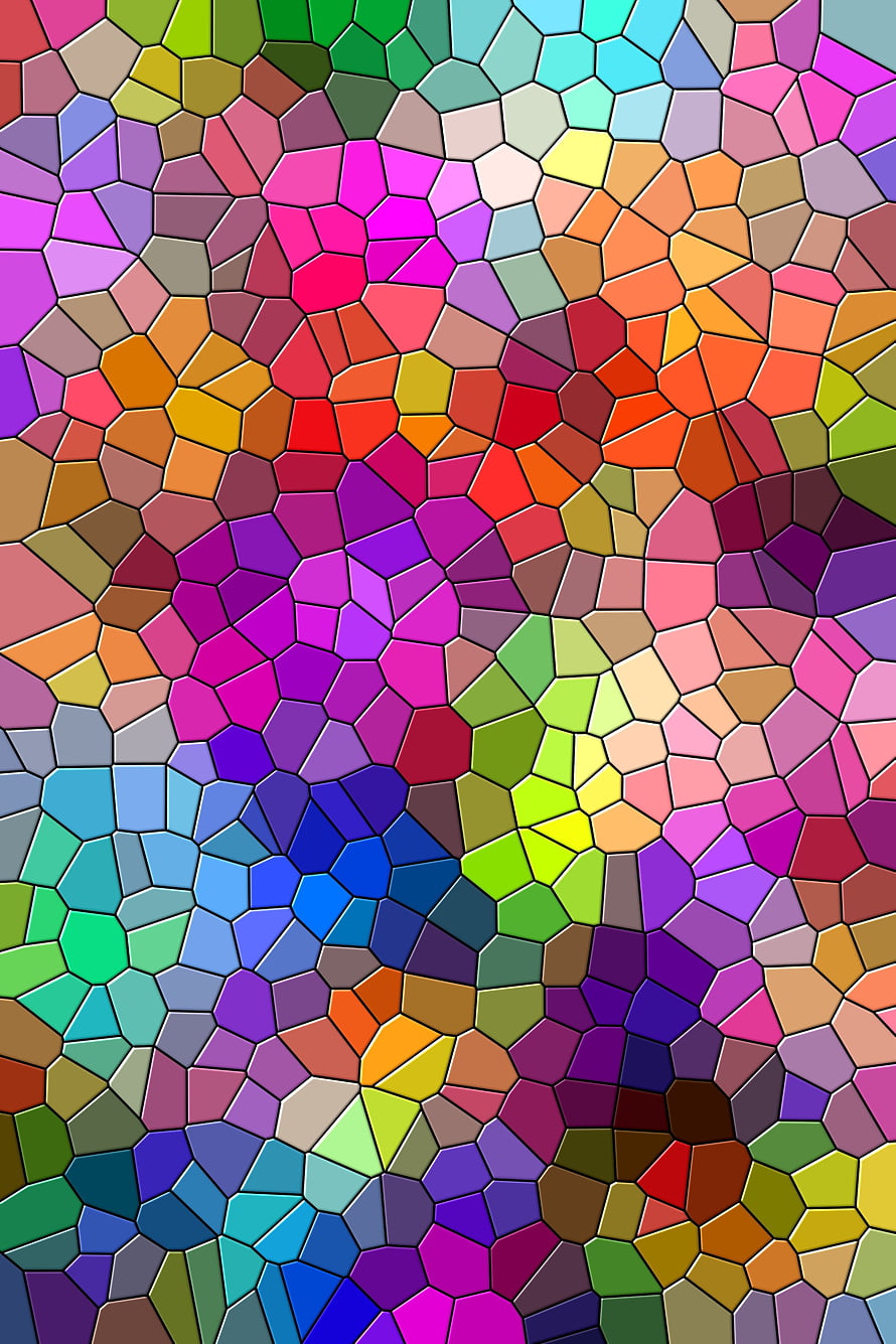Vibrant Multicolor Geometric Mosaic Pattern Abstract Background HD phone wallpaper