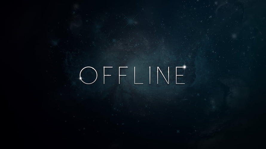 Offline Text On Dark Blue Starry Space Background With Glowing Stars And Nebula HD wallpaper
