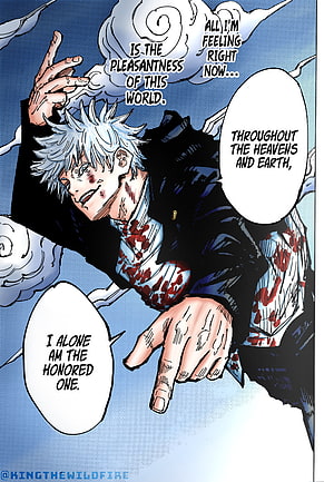 Gojo Satoru Jujutsu Kaisen Manga Panel Honored One Quote, I colored that heavenly panel of Gojo : JuJutsuKaisen, Gojo Satoru HD phone wallpaper
