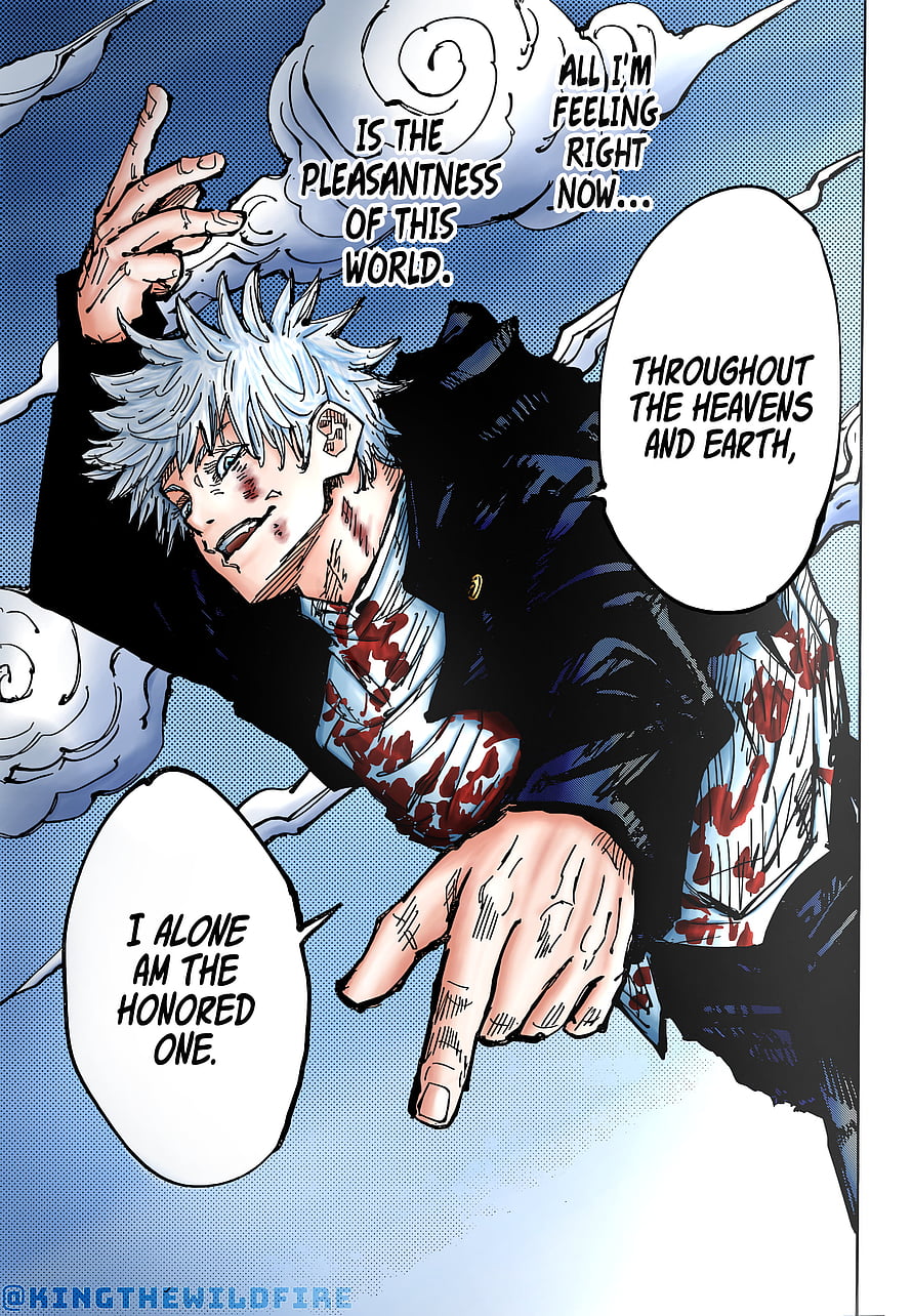 Gojo Satoru Jujutsu Kaisen Manga Panel Honored One Quote, I colored that heavenly panel of Gojo : JuJutsuKaisen, Gojo Satoru HD phone wallpaper