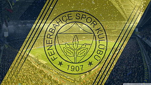 Fenerbahçe Spor Kulübü Stadium Crest With Golden Confetti and Crowd HD wallpaper