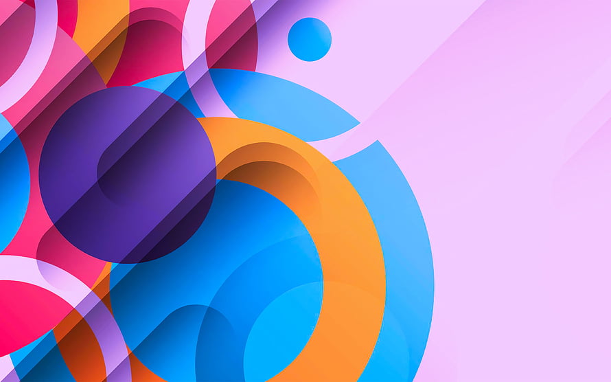 Vibrant Abstract Geometric Background With Overlapping Circles And Curves HD wallpaper