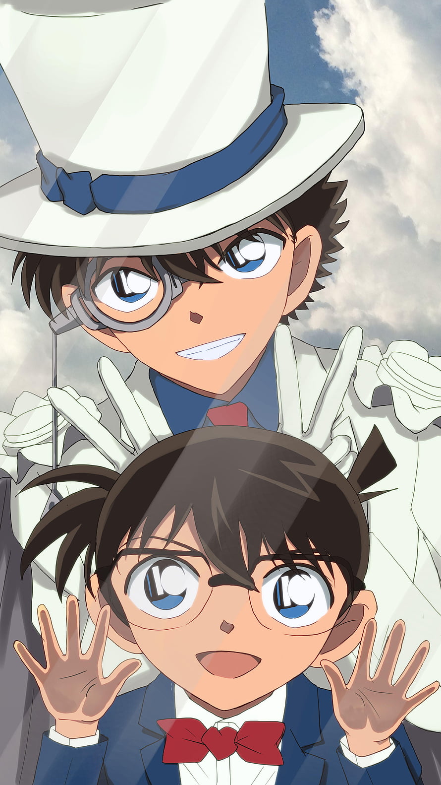 Detective Conan and Kaito Kid in Formal Attire Anime Illustration HD phone wallpaper