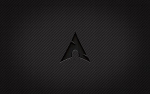 Arch Linux Carbon Fiber Logo on Dark Textured Background HD wallpaper