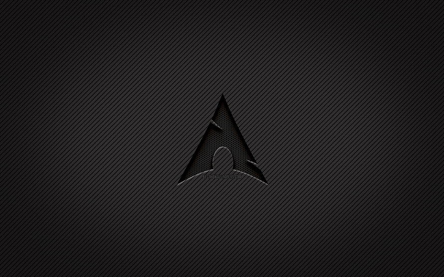 Arch Linux Carbon Fiber Logo on Dark Textured Background HD wallpaper