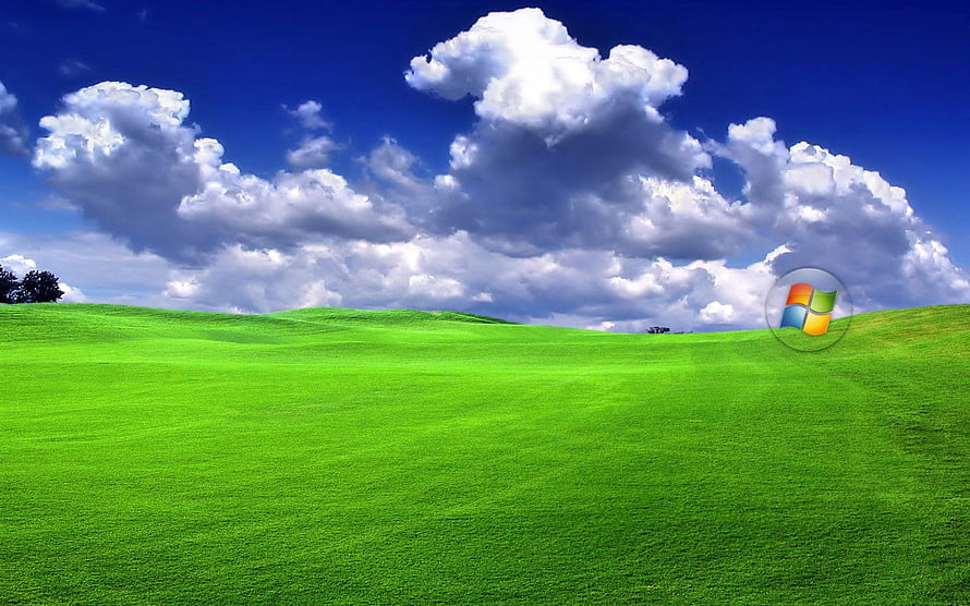 Windows 7 Nature Desktop Wallpaper with Rolling Green Hills and Blue Sky HD wallpaper
