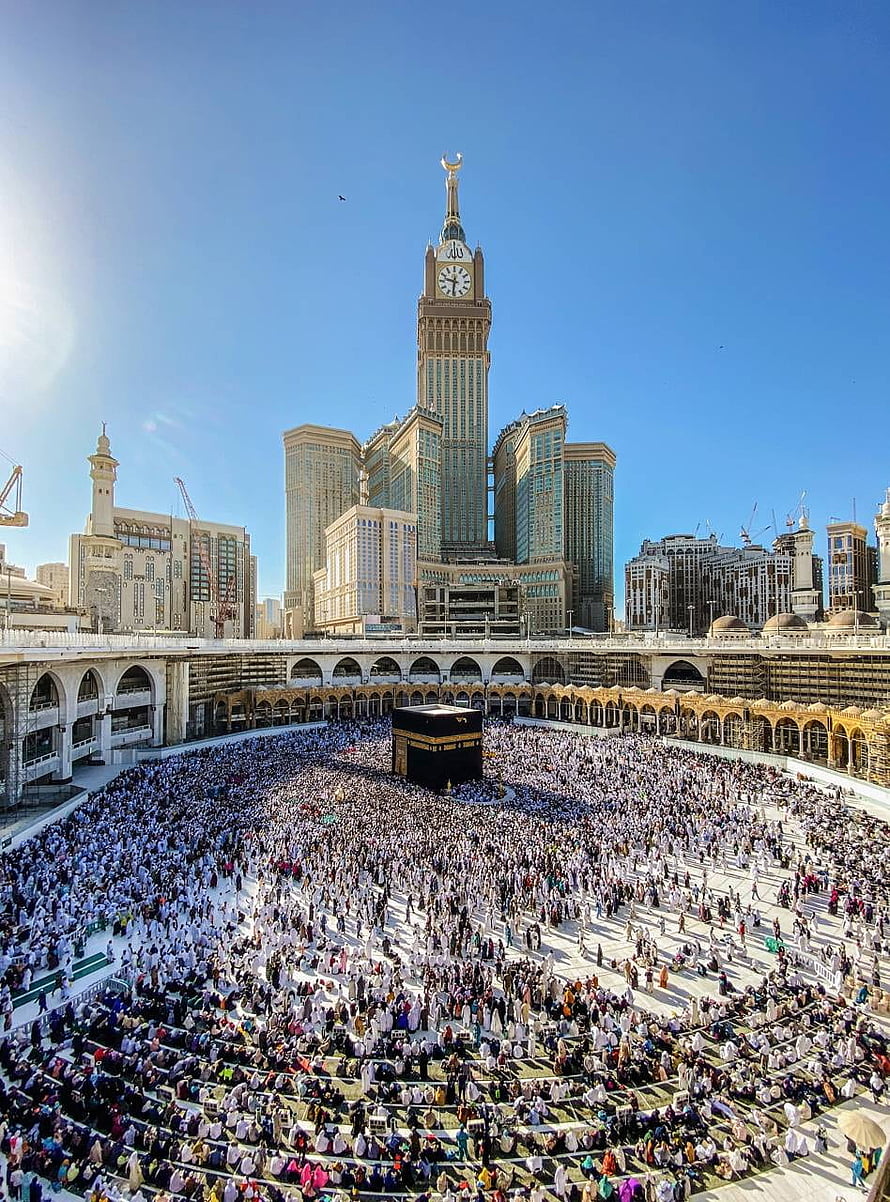 Massive Pilgrim Gathering at Masjid al Haram and the Kaaba in Mecca HD phone wallpaper