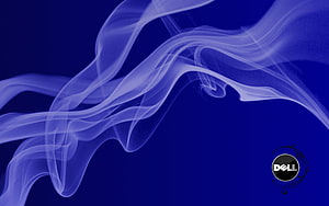 Abstract Blue Smoke Swirls With Dell Logo Wallpaper HD wallpaper