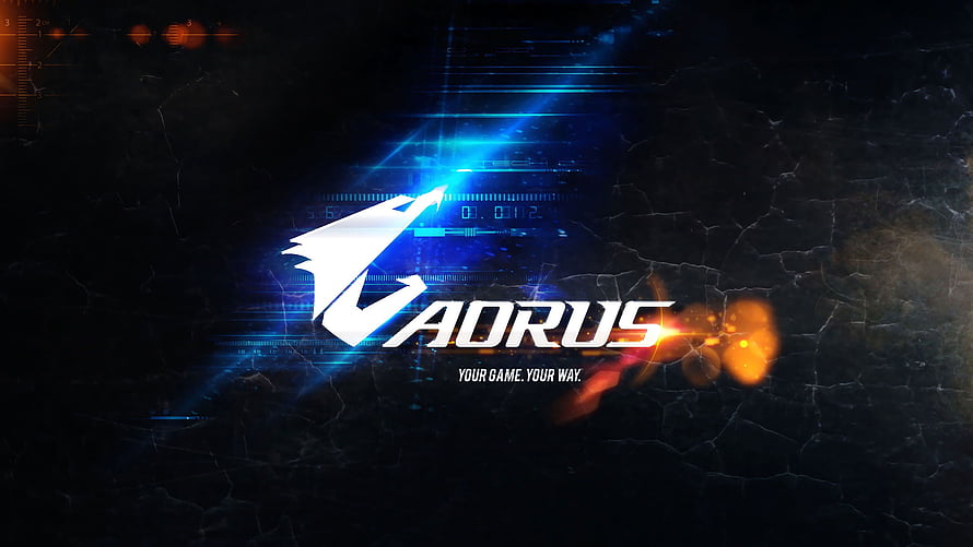 Gigabyte Aorus Gaming Brand Logo With Futuristic Blue And Orange Digital Effects HD wallpaper
