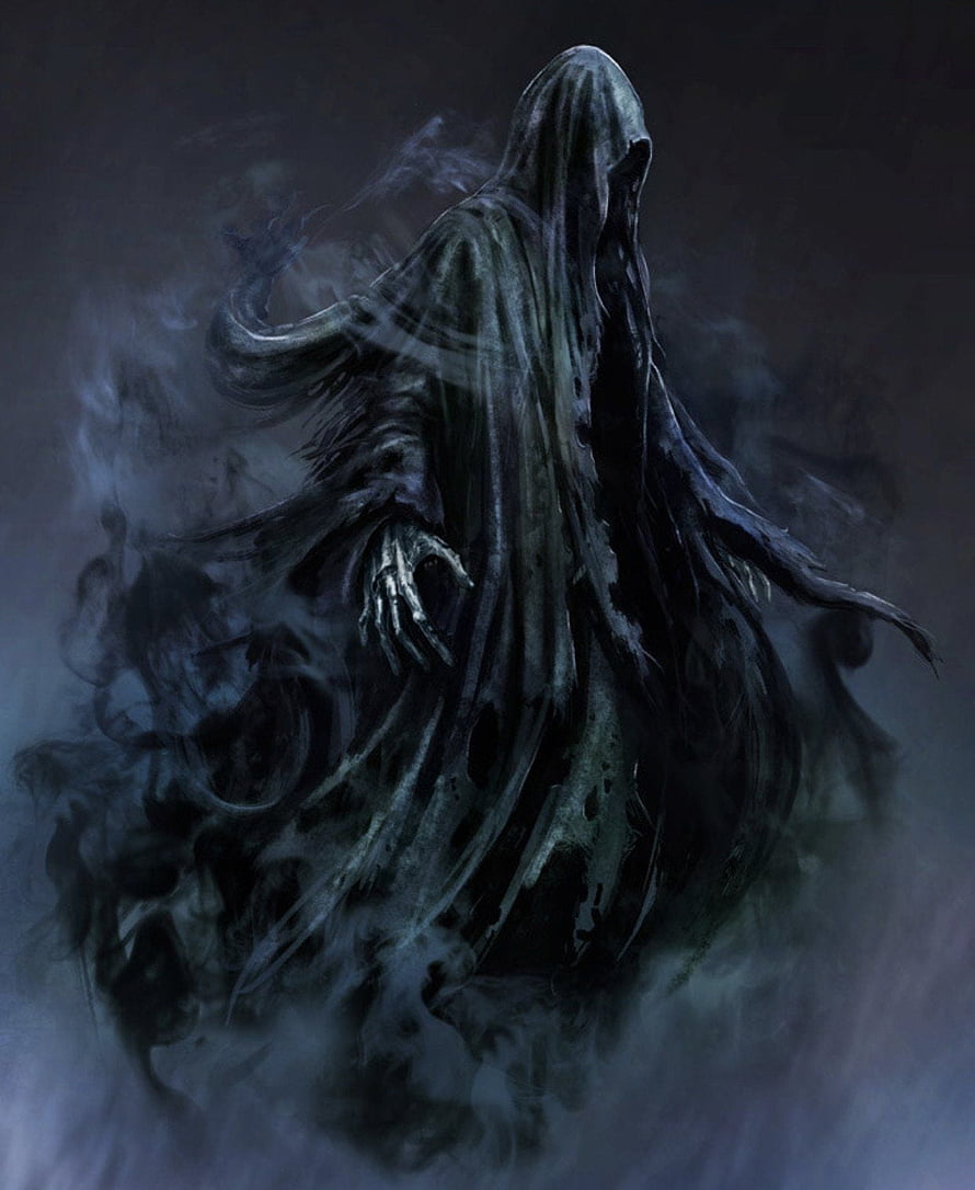 Dark Fantasy Dementor Figure in Swirling Mist and Shadow HD phone wallpaper