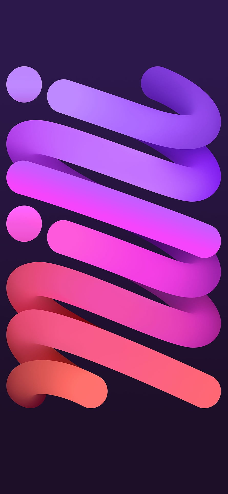 Abstract 3D Ribbon Gradient Wallpaper in Purple Pink and Coral Tones HD phone wallpaper