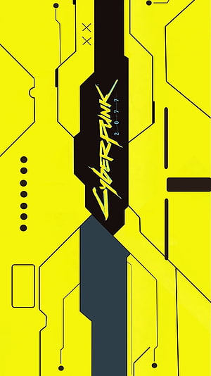 Cyberpunk 2077 Yellow Circuit Board Tech Design HD phone wallpaper