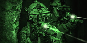 Special Forces Operators in Night Vision Goggles During Tactical Combat Mission HD wallpaper