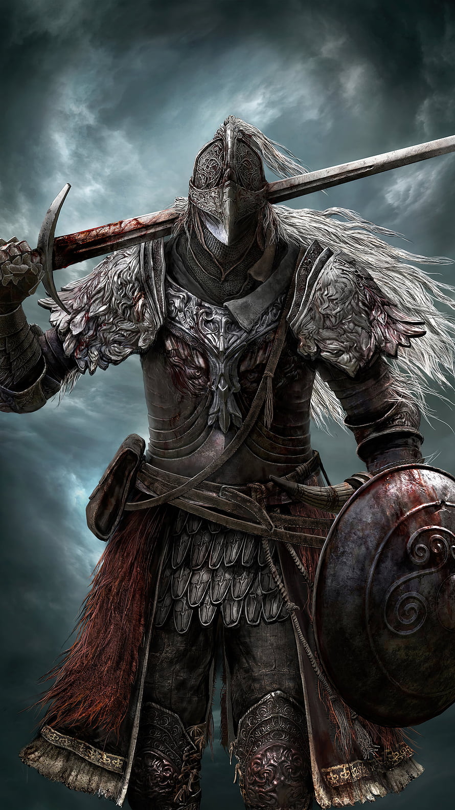 Dark Souls Knight in Ornate Armor with Greatsword and Shield HD phone wallpaper