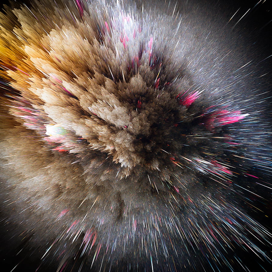 Vibrant Cosmic Explosion with Radiating Streaks of Light and Dust Clouds in Deep Space HD phone wallpaper