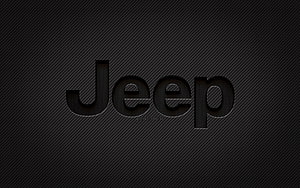 Jeep Logo on Dark Carbon Fiber Texture Background HD wallpaper
