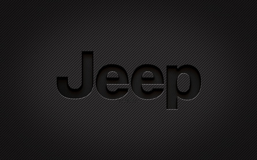 Jeep Logo on Dark Carbon Fiber Texture Background HD wallpaper