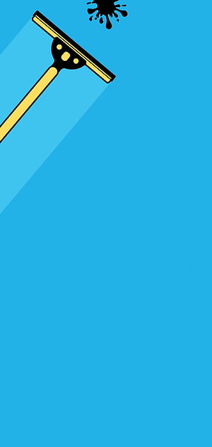 Minimalist Window Squeegee Cleaning Tool Illustration on Blue Background HD phone wallpaper