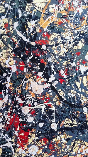 Jackson Pollock Abstract Expressionist Drip Painting with Vibrant Splatters and Dynamic Lines HD phone wallpaper