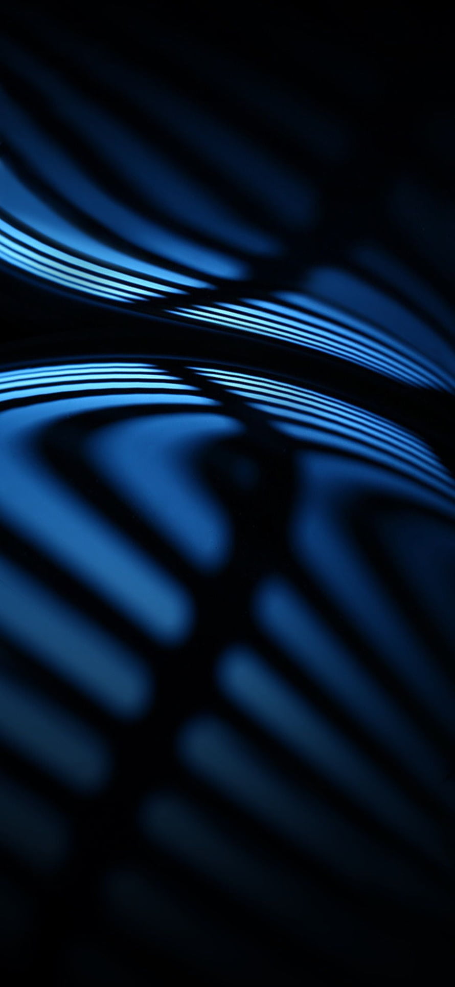 Abstract Blue Light Waves and Dark Rhythmic Patterns Wallpaper HD phone wallpaper