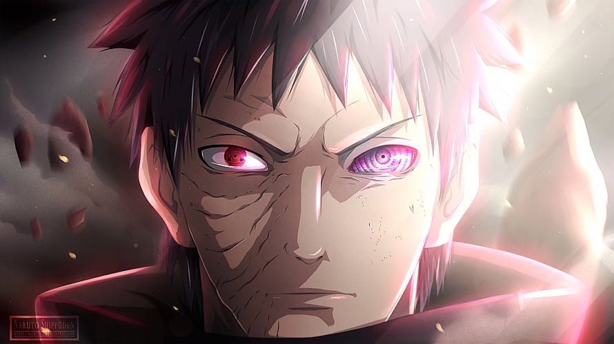 Naruto Shippuden Obito Uchiha Half Face Sharingan Rinnegan Anime Wallpaper HD wallpaper