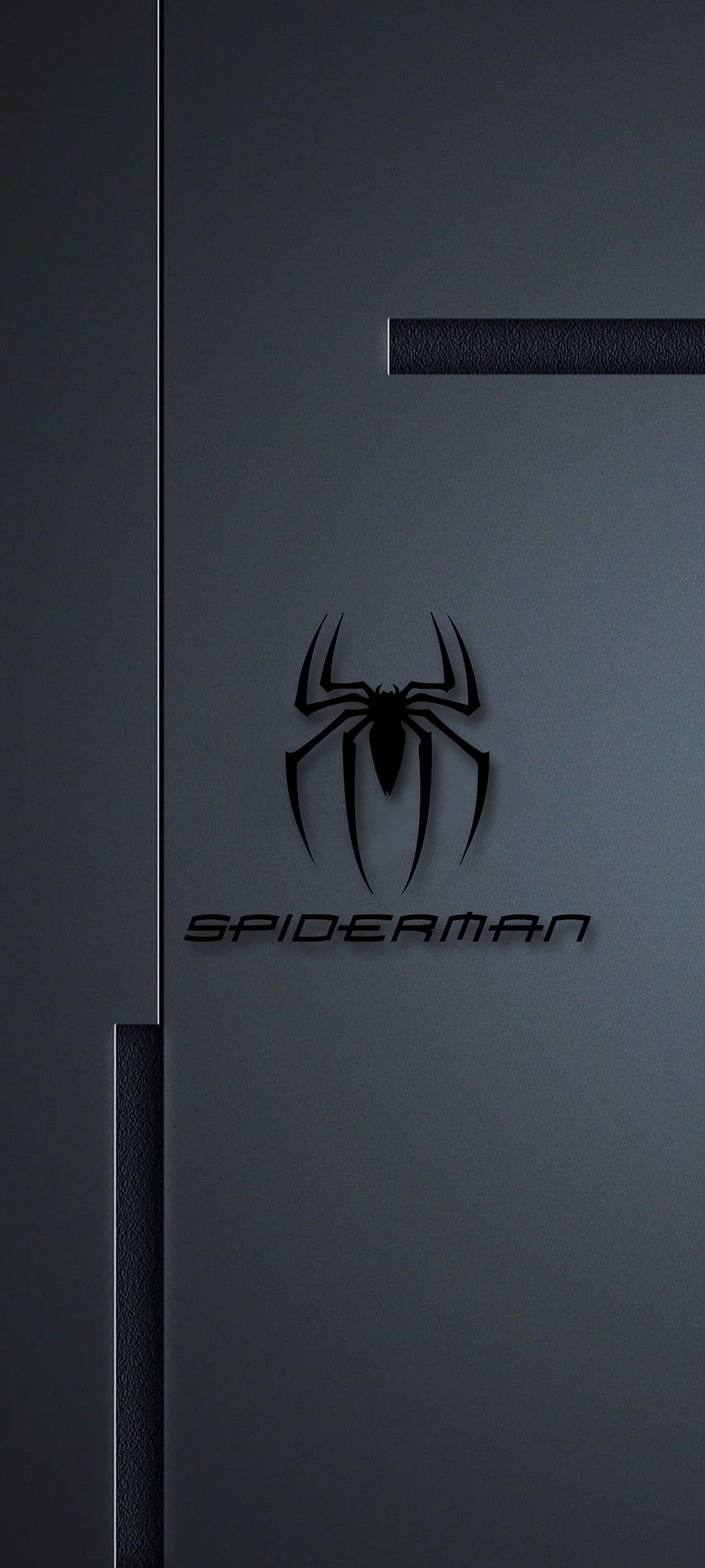 Minimalist Spider-Man Logo on Dark Gray Textured Background, SpiderMan, trending, home coming, marvel, spider man logo, IamMSA, Avengers, no way home HD phone wallpaper