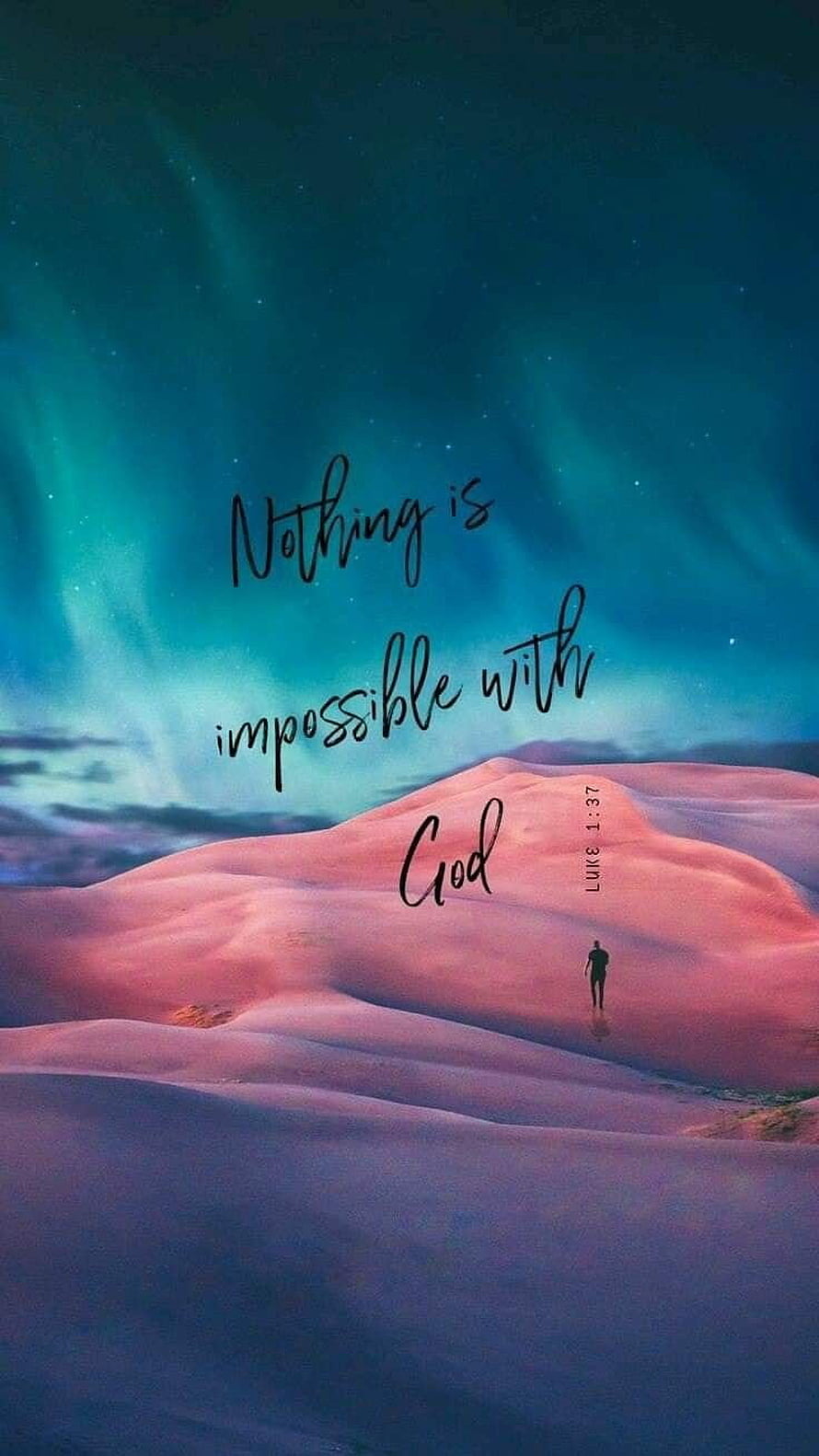 Inspirational Bible Quote Over Desert Dunes and Aurora Sky HD phone wallpaper