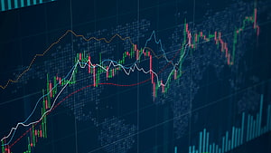 Financial Stock Market Candlestick Chart With World Map Background HD wallpaper