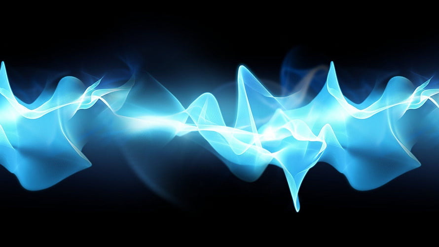 Luminous Blue Energy Wave Abstract Digital Art on Black Background HD wallpaper