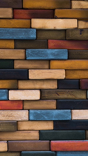 Colorful Painted Wooden Plank Wall Texture with Rustic Grain Patterns HD phone wallpaper