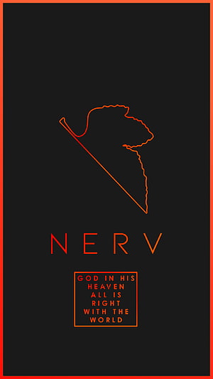 Nerv Organization Logo Evangelion Minimalist Red Outline Wallpaper HD phone wallpaper