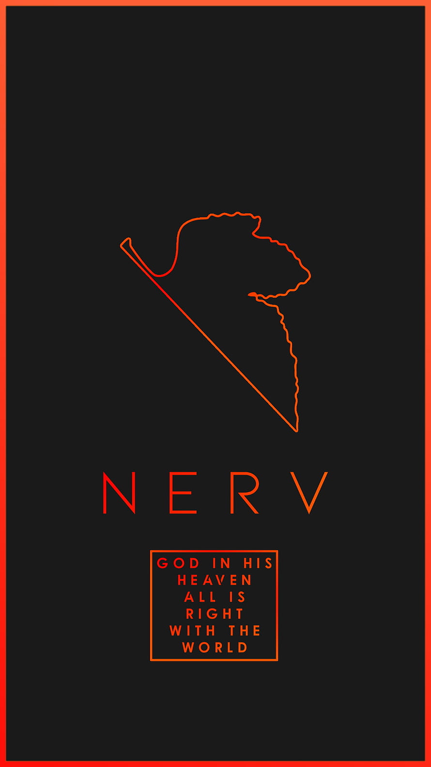 Nerv Organization Logo Evangelion Minimalist Red Outline Wallpaper HD phone wallpaper