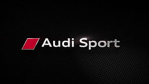 Audi Sport Logo on Black Carbon Fiber Background HD wallpaper