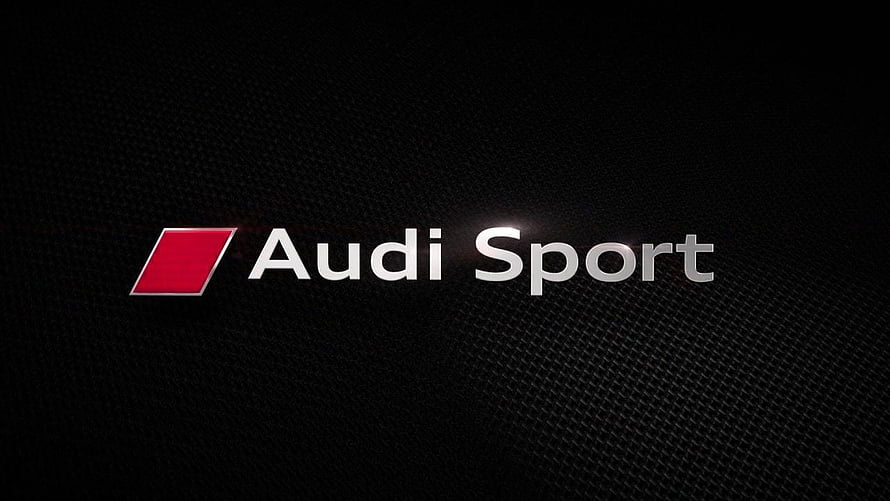 Audi Sport Logo on Black Carbon Fiber Background HD wallpaper