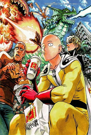 One Punch Man Saitama Eating Fast Food While Monsters Attack City, One Punch Man Discover more Character, Japanese, One Fist, One Punch Man, Overwhelming w. One punch man poster, One punch man funny, One punch man anime, One Punch Man HD phone wallpaper