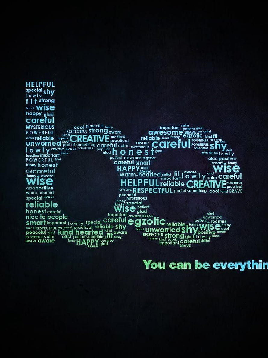 Inspirational Word Cloud Quote on Dark Background with Positive Affirmations HD phone wallpaper
