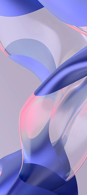 Abstract 3D Render of Flowing Blue and Pink Glass Ribbons HD phone wallpaper