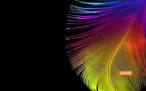 Lenovo Rainbow Feather Abstract Wallpaper HD wallpaper