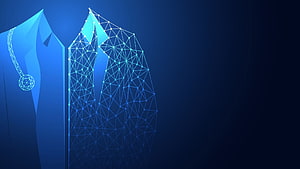 Abstract Geometric Businessman Silhouette with Network Mesh and Digital Connectivity Theme, Medical, Medical Laptop HD wallpaper