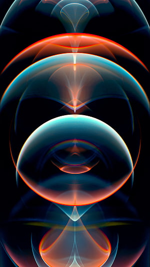 Abstract Symmetrical Digital Art with Glowing Orbs and Neon Color Gradients HD phone wallpaper
