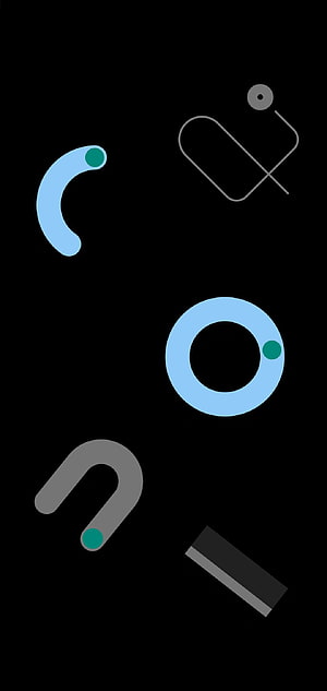 Minimalist Abstract Geometric Shapes on Black Background with Blue and Grey Accents HD phone wallpaper