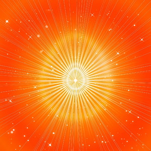 Radiant Orange Sunburst With Glowing Light Rays And Sparkling Stars HD phone wallpaper