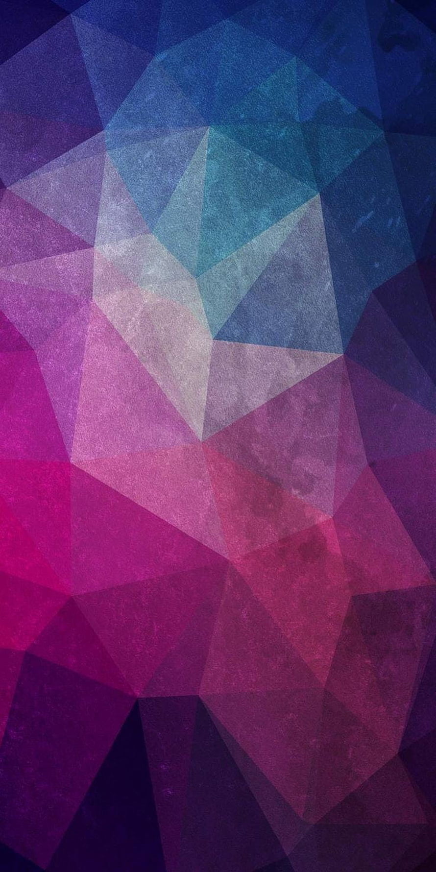 Textured Geometric Abstract Art with Magenta, Pink, and Blue Gradient Ombre Triangles HD phone wallpaper