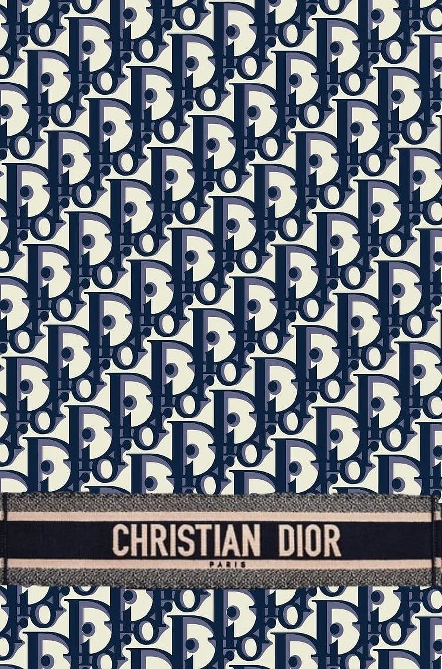 Christian Dior Oblique Pattern Navy and Cream Monogram Design HD phone wallpaper