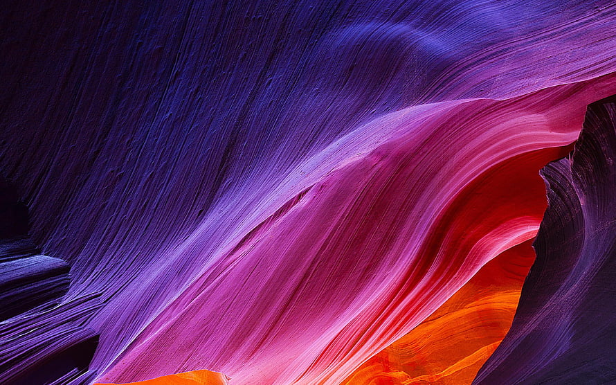 Vivid Purple and Orange Sandstone Waves in a Slot Canyon HD wallpaper