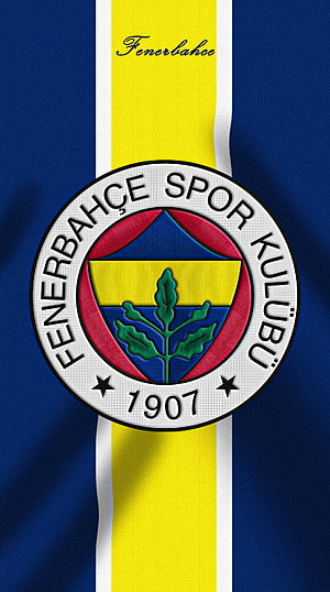 Fenerbahce Spor Kulubu Official Logo on Blue and Yellow Jersey Background HD phone wallpaper