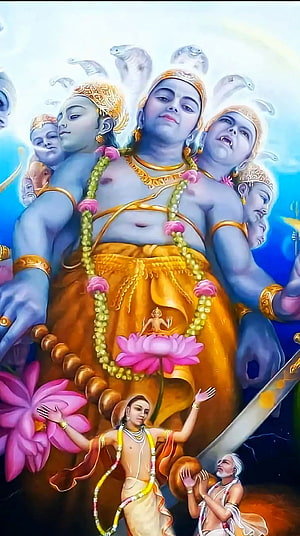 Lord Shiva as Panchamukha Hanuman with Five Faces and Blue Skin, Vishnu, god, lord vishnu HD phone wallpaper