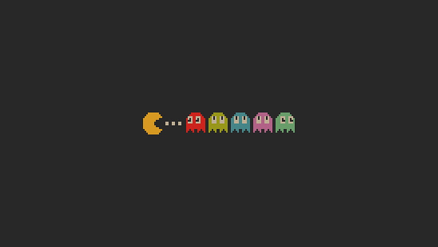 Pac-Man and Ghosts Pixel Art on Dark Background, DWM I Think That Gruvbox Is The One Of The Best Colorschemes : R Unixporn HD wallpaper